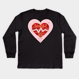 Valentine's Beating Heart in Love Kids Long Sleeve T-Shirt